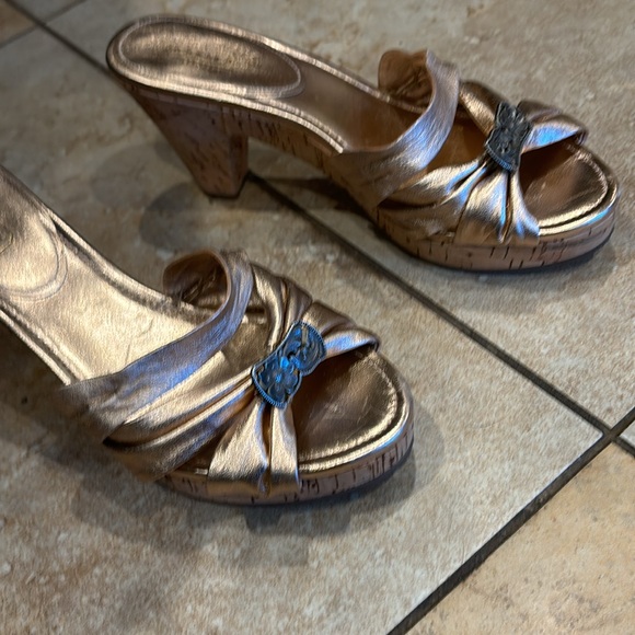 Coach platform open Toe Sandal 3.5 inches heels size 7 - Picture 11 of 12